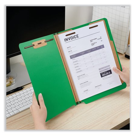 Universal One Pressboard End Tab Foldr, 6 Section, Green, PK10 UNV10317